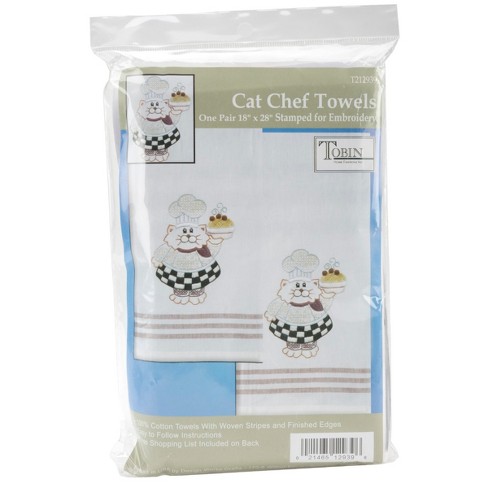 Tobin Stamped For Embroidery Kitchen Towels 20x28 2/pkg-cat Chef : Target