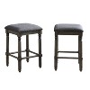 Roundhill Furniture Arnhem Wood Gray Upholstered Counter Height Stool, Set of 2 - 4 of 4
