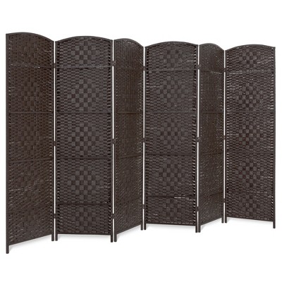 Best Choice Products 6ft Tall Freestanding Room Divider, 6-Panel Diamond Weave Folding Privacy Screen - Dark Mocha