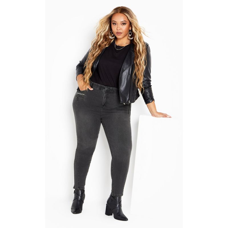 Women's Plus Size Wild Beauty Jean - smoke | ARNA YORK, 1 of 6
