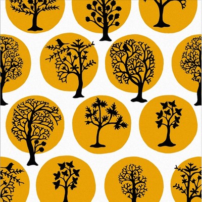 Party Land Mustard Yellow Trees Abstract Paste the Wall Wallpaper