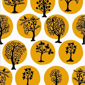 Party Land Mustard Yellow Trees Abstract Paste the Wall Wallpaper - 1 of 4