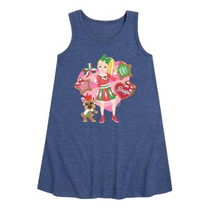 JoJo Siwa Oh Snap Graphic Sleeveless Aline Dress - Heather Navy - 2T - 1 of 3