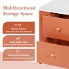 Sapphtopaz Modern Nightstand with 2 Storage Drawer Fluted Night Stand with Golden Handle & Legs Minimalist Bedside Table for Bedroom,Living Room - 4 of 4