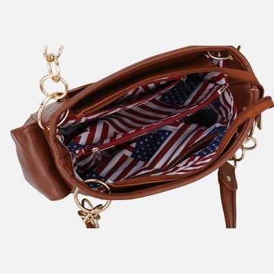 MKF Collection Alaina Vegan Leather Women’s Flag Shoulder Bag by Mia K - Taupe — фото 5