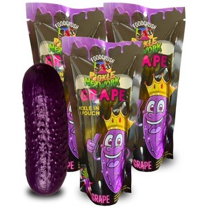 Food Crush-Grape Pickle In A Pouch (Pack of 3). Individually Wrapped Flavored Purple Pickles as seen on TikTok, used in pickle kits - 1 of 1