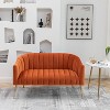 SEYNAR Modern Glam Comfy 50" Metal Legs Curved Sofa 2 Seaters Loveseat with Tufted Back - 2 of 4
