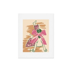 Deny Designs LouBruzzoni Girl with Pink Bow Art Print - 1 of 4