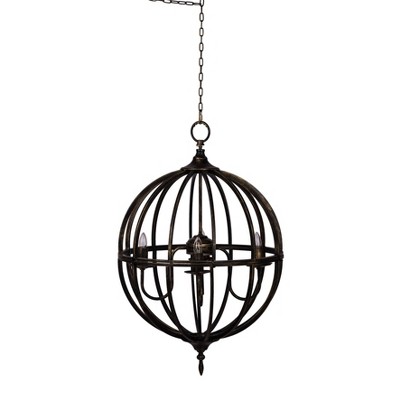 Round Vintage Glamour Chandelier Antique Black - A&B Home