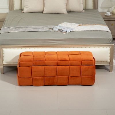 NicBex Storage Bench Ottoman with Storage Padded Footstool with Safety Hinge for Bedroom, Entryway