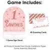 Big Dot of Happiness 1st Birthday Little Miss Onederful - How Many Candies Girl First Birthday Party Game - 1 Stand and 40 Cards - Candy Guessing Game - 3 of 4
