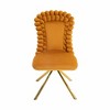 KIGFTSOD Set of 2 Velvet Dining Chairs - Gold Metal Legs, 360° Swivel, Upholstered Accent Chairs for Living, Dining & Kitchen - 4 of 4