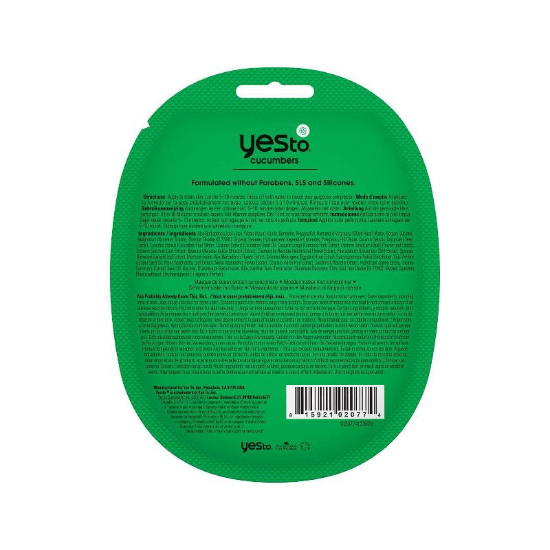 Yes To Cucumbers Single Use Mud Face Mask  -.33oz, 4 of 8