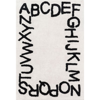 nuLOOM Kids Alphabet SpinClean Machine Washable Stain-Resistant Area Rug