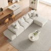KWPZQEB 132" Sectional Boneless Couch Set, Convertible L-Shaped Cloud Couches With Pillows, 6-Seat Modern Couch Sofas with 2 Ottomans for Living Room - 4 of 4