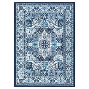 Modern Geometric Trellis Washable Area Rug - Non-Slip Low-Pile Indoor Carpet for Living Room, Bedroom, Dining Room & Office - 1 of 1