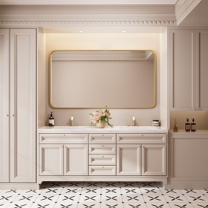 Rectangular Framed Tempered Glass Wall-Mounted Bathroom Vanity Mirror - 1 of 4