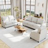 3 Piece Polyester 3-Seater Sofa Set with Sectional, Loveseat, and Armchair for Living Room - 2 of 4