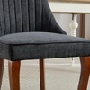 VYNXARIA Set of 2 Dining Chairs  Dinner Chair ,Comfy Fabric Upholstered Accent Chair for Kitchen , Dining Room with Curved  Wood Legs,  Black - 4 of 4