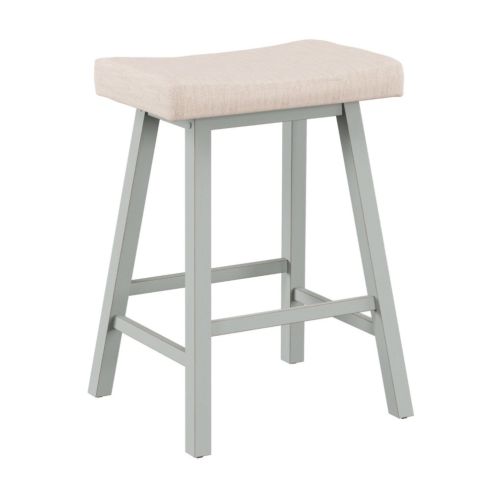 Photos - Chair 24" Moreno Backless NonSwivel Counter Height Barstool Blue Gray - Hillsdal