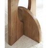 Signature Design by Ashley Gavrilley Accent Table - Light Gray Mango Wood with Natural Marble Top, Arched Leg Design - 3 of 4