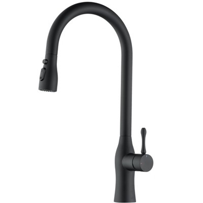 Chery Life Silver Pull-Down Single Handle Kitchen Faucet, Single Level Stainless Steel Kitchen Sink Faucets