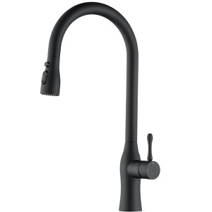 Chery Life Silver Pull-Down Single Handle Kitchen Faucet, Single Level Stainless Steel Kitchen Sink Faucets - 1 of 4