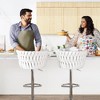 Hooseng Bar Stools Set of 2, Velvet Upholstered Bar Chairs with Black Metal Legs, Backs and Footrest Counter Height Bar Stools - 4 of 4