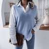 Women's V Neck Knit Sweater Vest Casual Sleeveless Pullover Tops - 2 of 4
