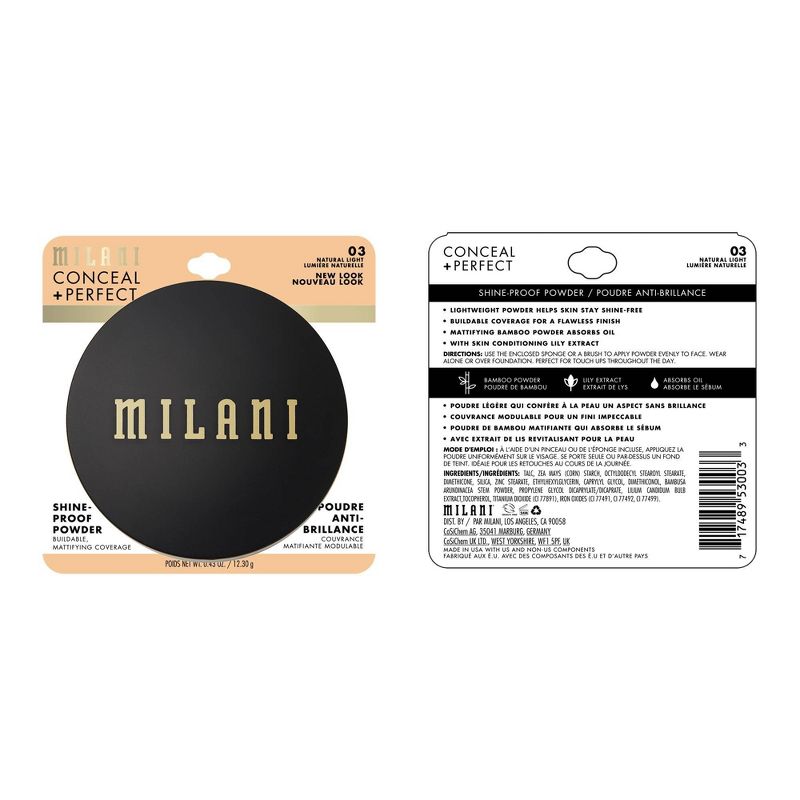Milani Conceal + Perfect Shine-Proof Powder - 0.43oz, 6 of 7