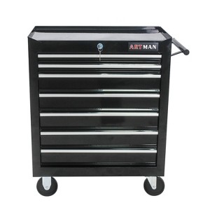 Belatt 7-Drawer Mobile Tool Cart with Lockable Case - Heavy-Duty Steel Garage Organizer, 4 Wheels with Brakes - 1 of 4