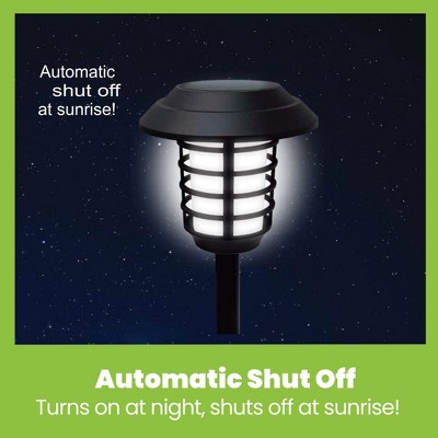 Black Solar Powered LED Pathway Light Set with Flame Mode