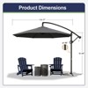 Maggift Large Patio Umbrella, Umbrella Outdoor Patio with Stand, Patio Table Umbrella, Market Umbrella for Pool Lawn Garden, Gray, 181.1"*106.2"*94.5" - 3 of 4
