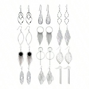 12 Pairs Drop Dangle Earrings, Boho Fashion , Vintage Statement Earrings Set for Women - 1 of 4