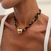 Boho Beach Scarf Necklace - Gold Starfish, Cross & Flower Charm Jewelry - 3 of 4