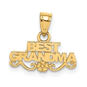 Black Bow Jewelry 14k Yellow Gold Best Grandma Script Pendant, 16mm - 1 of 4