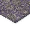 Purple Beige And Taupe Floral Washable Indoor Outdoor Area Rug - 4 of 4