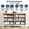 GAOMON Fluted 6 Drawer Dresser for Bedroom, 47.4'' Wide Mid Century Modern Chest of Drawers, Wooden Fluted Dresser Chest - 4 of 4