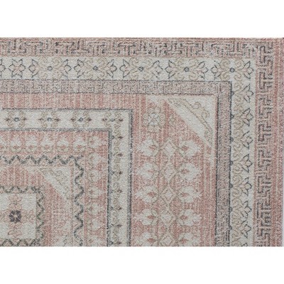 Harper Blue Geometric 24"x4" Easy-Care Synthetic Area Rug