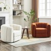 Coolbibila 360° Modern Teddy Fabric Upolstered Round Swiel Accent Chair,Comfy Living Room Bedroom Swiel Barrel Armchair,Single Seater Sofa - 4 of 4