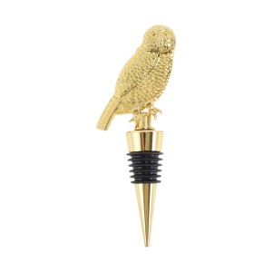 Unique Bargains Owl-Shaped Wine Stopper Aluminum Alloy TPR Black Gold Tone 1 Pc - 1 of 3