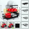 DOMETOUR Dish Racks for Kitchen Counter - Stainless Steel Dish Drying Rack with Drainboard, Detachable Dish Drainers with Utensil Holders - 2 of 4