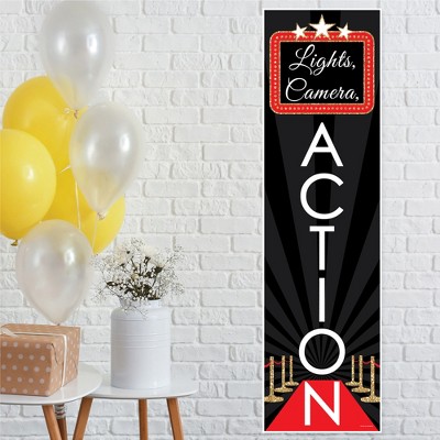 Big Dot of Happiness Red Carpet Hollywood - Movie Night Party Front Door  Decoration - Vertical Banner