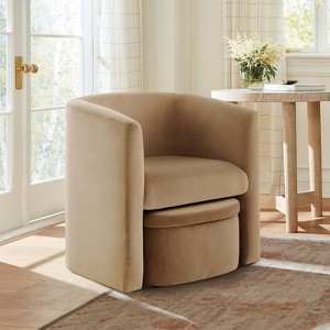 Barrel Chair with Storage Ottoman Set - 1 of 4