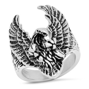 Steeltime Men's stainless steel eagle ring. Size Options: 9-12 - 1 of 4