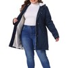 Agnes Orinda Women's Plus Size Drawstring Waist Long Sleeve Warm Barn Jackets with Hooded - 2 of 4