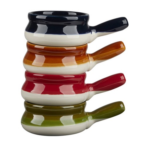 Soup Crocks Bake & Serve Oven Safe Ceramic Soup Bowls With Handles