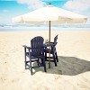 2-Person Navy Blue Bar-Height Adirondack Chair Set with Built-In Table, HDPE Patio Seating - 3 of 4