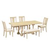 NicBex Kitchen Table Chairs Set of 6 Extendable Dining Room Table with Removable Leaves, 4 Linen Chairs and 1 Bench for Kitchen - 3 of 4
