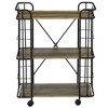 HOMCOM 25" Rolling Kitchen Cart, Kitchen Storage Trolley with 3 Shelves for Dining Room, Laundry Room, and Bathroom, Natural - 4 of 4